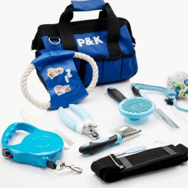  P&K15 TeiligesTierpflegeset  in blau